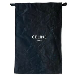 CELINE Drawstring Dust Bag/Pouch Large 15”x23” Black White Logo Designer Storage